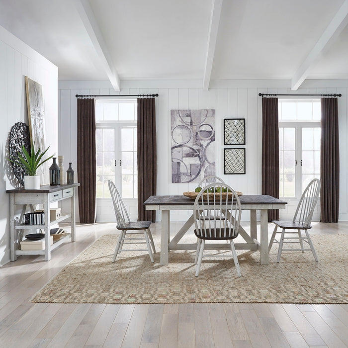 Liberty Furniture Farmhouse 5 Piece Trestle Table Set Top 2