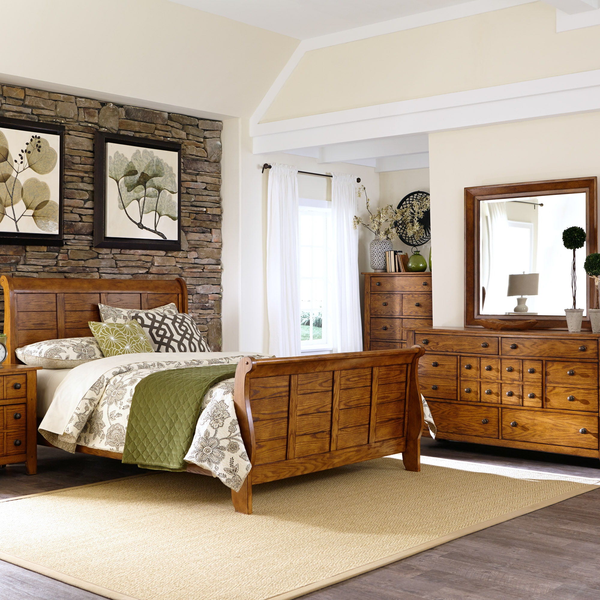 Liberty Furniture Grandpas Cabin 4 Piece Bedroom Set King Sleigh Be Big Barn Home Center
