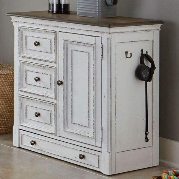 Liberty Furniture Magnolia Manor Pet Feeder Cabinet White Big Barn Home Center
