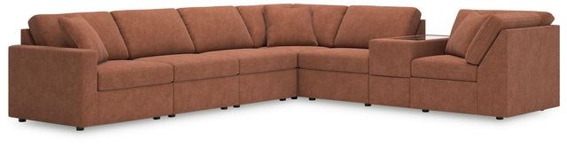 Ashley Modmax - Spice - 7-Piece Sectional With Storage Console And Raf Corner Chair