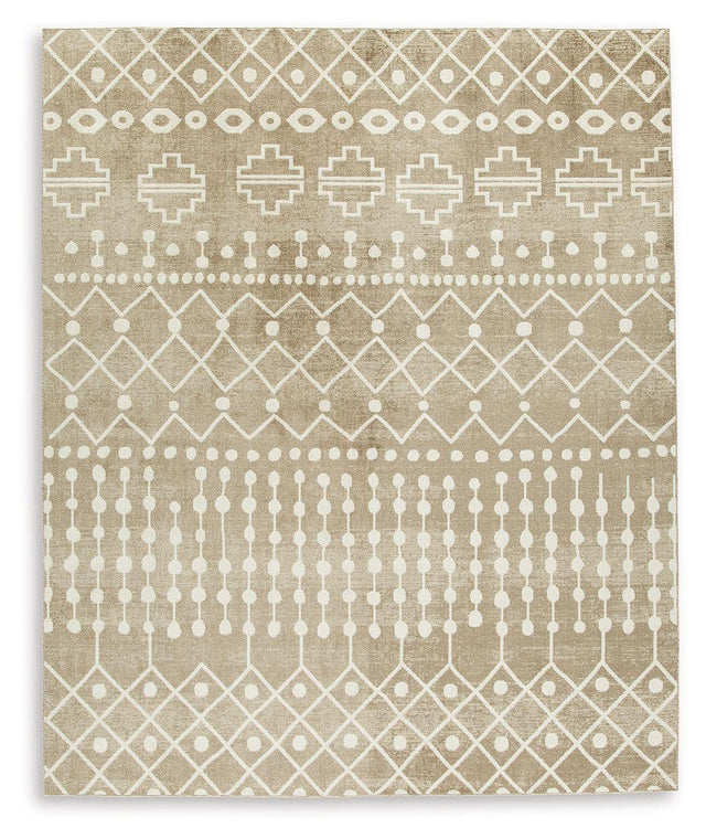 Ashley Bunchly Large Rug - Tan/Brown/Cream