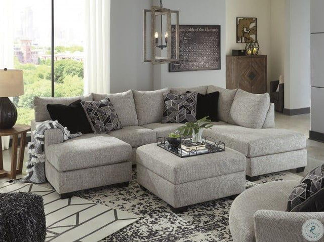 Ashley Megginson - Storm - 4 Pc. - Right Arm Facing Corner Chaise 2 Pc Sectional, Chair, Ottoman