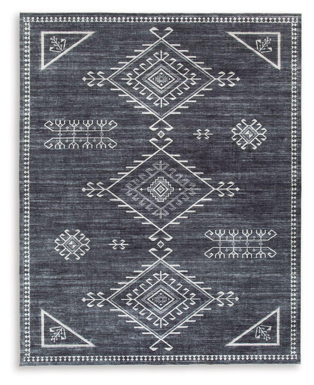 Ashley Arloman Large Rug - Black/Cream/Gray