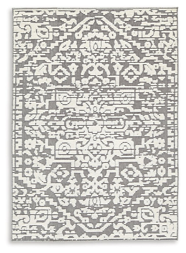 Ashley Oddetteley Medium Rug - Gray/Ivory