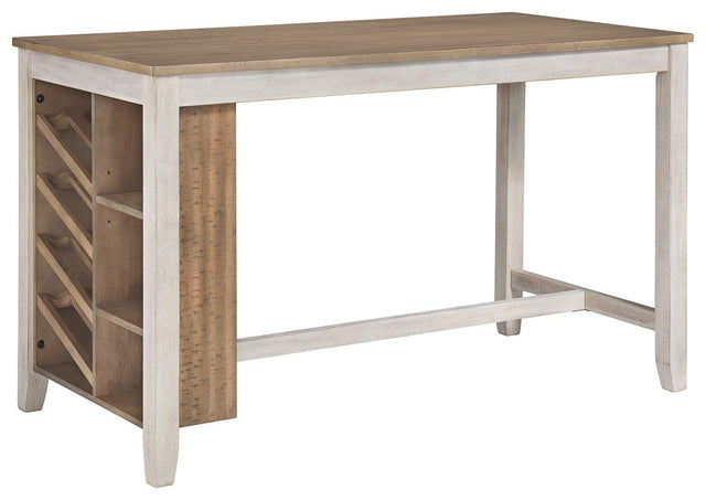 Ashley Skempton RECT Counter Table w/Storage - White/Light Brown