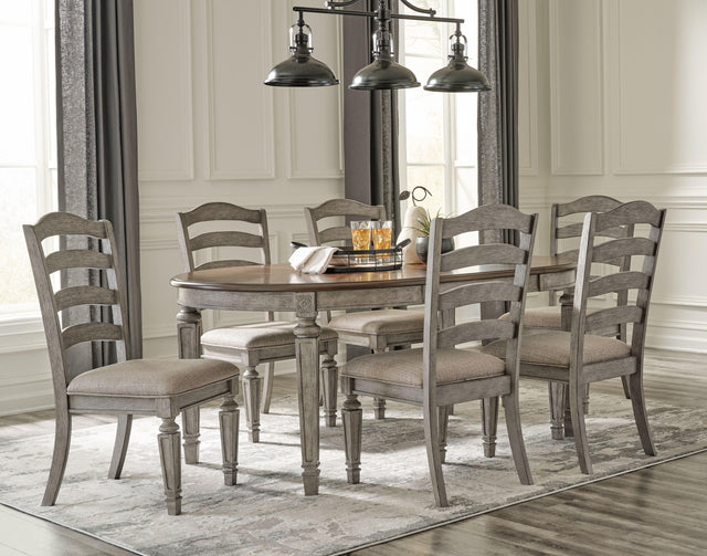 Ashley Lodenbay - Antique Gray - 5 Pc. - Dining Room Extensiontable, 4 Side Chairs