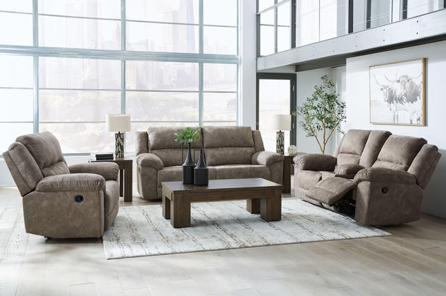 Ashley Laresview - Fossil - 3 Pc. - Reclining Sofa, Reclining Loveseat With Console, Recliner