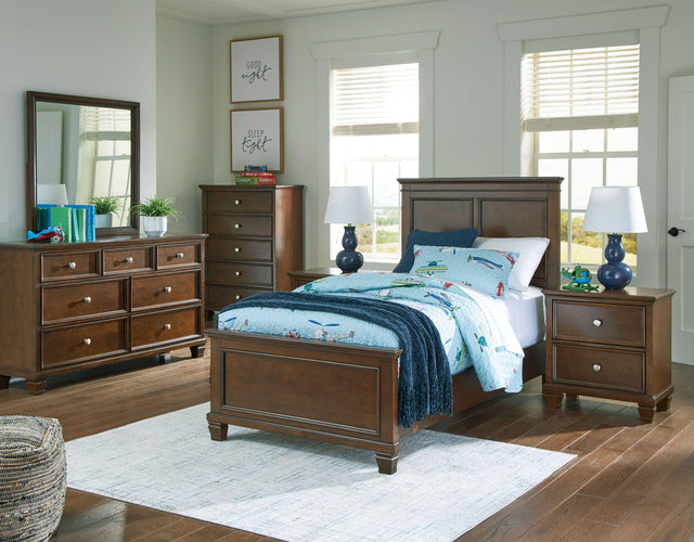 Ashley Danabrin - Brown - 5 Pc. - Dresser, Mirror, Twin Panel Bed