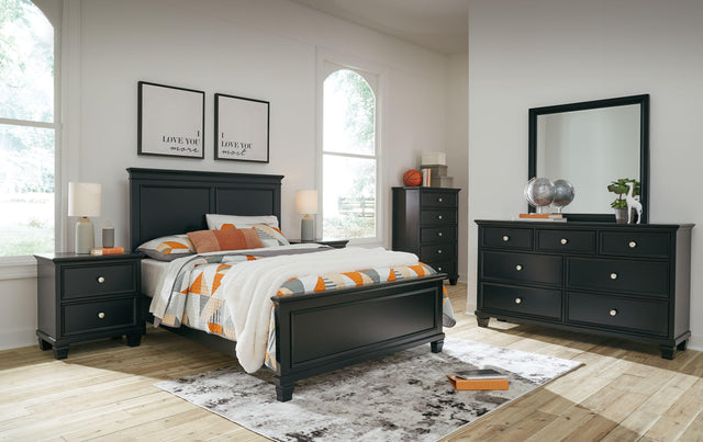 Ashley Lanolee - Black - 5 Pc. - Dresser, Mirror, Full Panel Bed