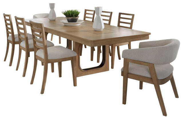 Parker House Escape - Dining 84 In. Rectangular Extendable Table With 8 Chairs - Mirage Mist