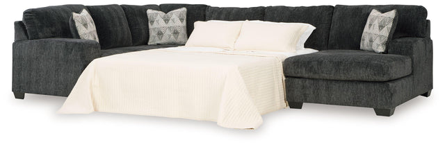 Ashley Hollyview - Shadow - 3-Piece Sleeper Sectional