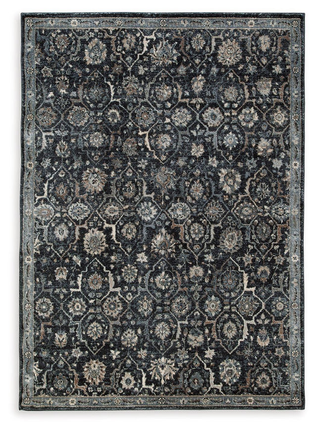 Ashley Hilcott Medium Rug - Blue/Cream/Brown