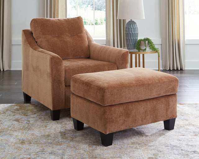 Ashley Amity Bay - Clay - 2 Pc. - Chair, Ottoman