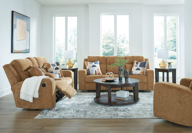 Ashley Kanlow - Honey - 3 Pc. - Reclining Sofa, Reclining Loveseat With Console, Rocker Recliner