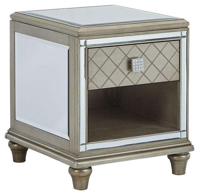 Ashley Chevanna Rectangular End Table - Platinum