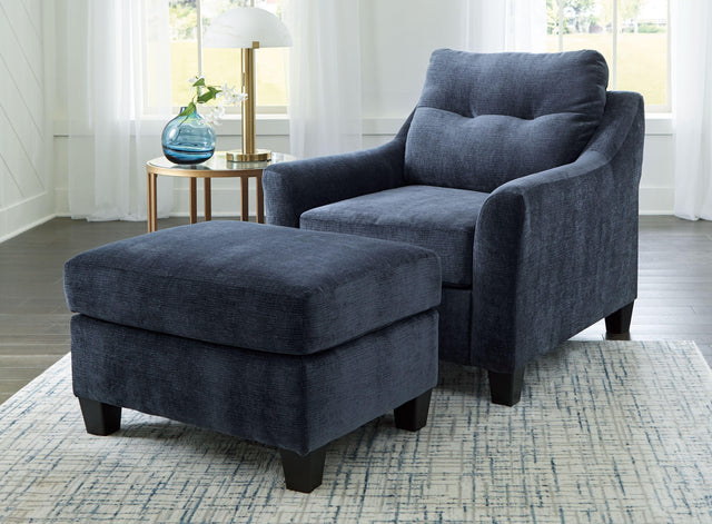 Ashley Amity Bay - Ink - 2 Pc. - Chair, Ottoman