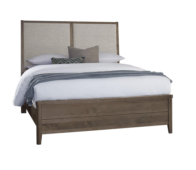 Vaughan-Bassett Woodbridge - Queen Upholstered Bed With Grey Fabric - Dark Cashmere