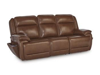 Ashley Healy Pier PWR REC Sofa with ADJ Headrest - Chocolate