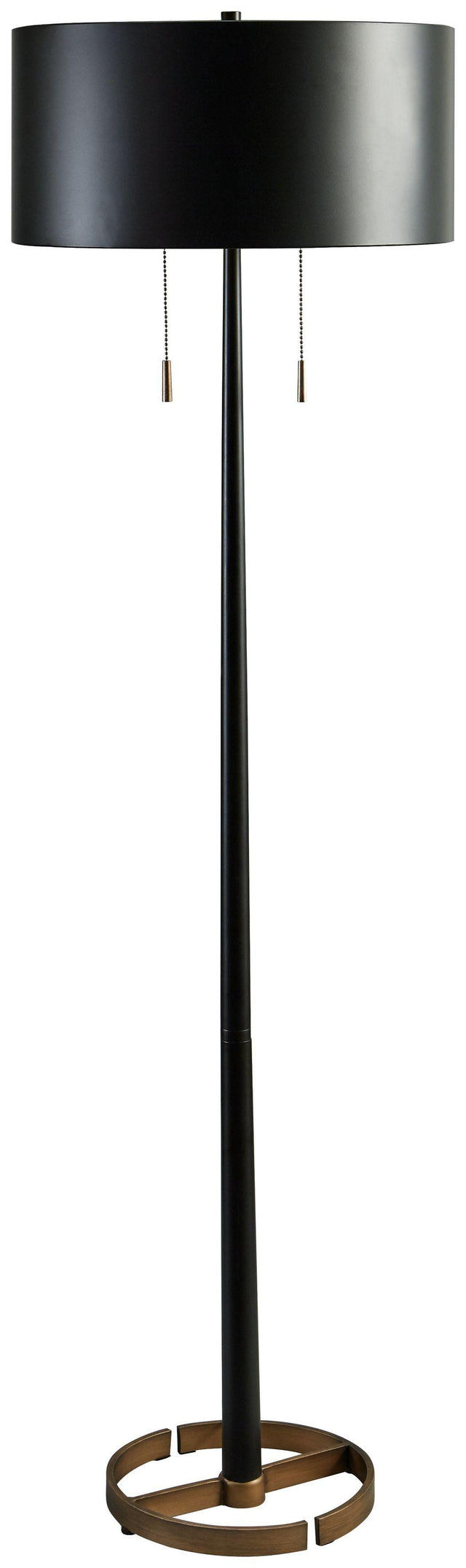 Ashley Amadell Metal Floor Lamp (1/CN) - Black/Gold Finish