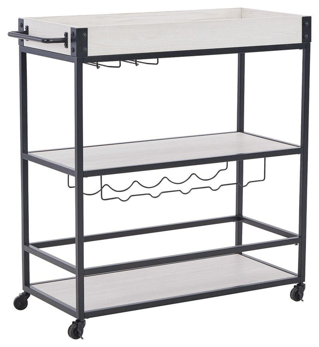 Ashley Bayflynn Bar Cart - White/Black