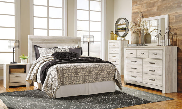 Ashley Bellaby - Whitewash - 5 Pc. - Dresser, Mirror, Queen Panel Headboard, 2 Nightstands