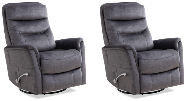 Parker House Gemini - Swivel Glider Recliner (Set of 2) - Capri Charcoal