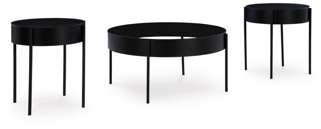 Ashley Ardoline Occasional Table Set (3/CN) - Black