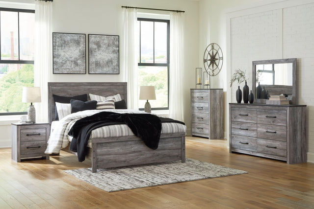 Ashley Bronyan - Dark Gray - Queen Panel Bed - 5 Pc. - Dresser, Mirror, Chest, Queen Bed