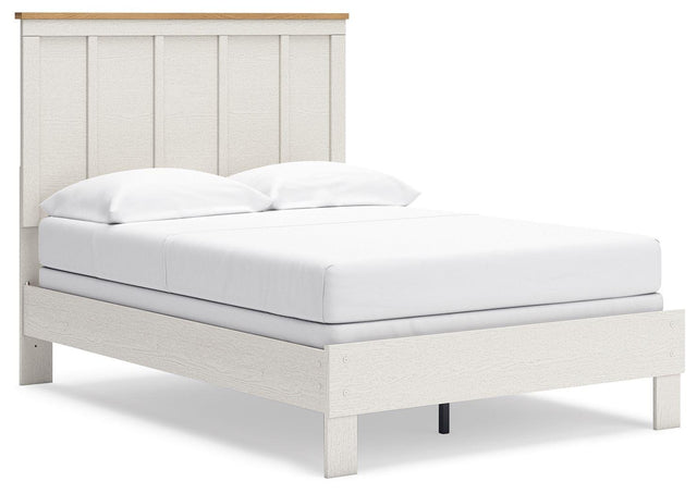 Ashley Linnocreek - White / Warm Brown - Full Panel Bed