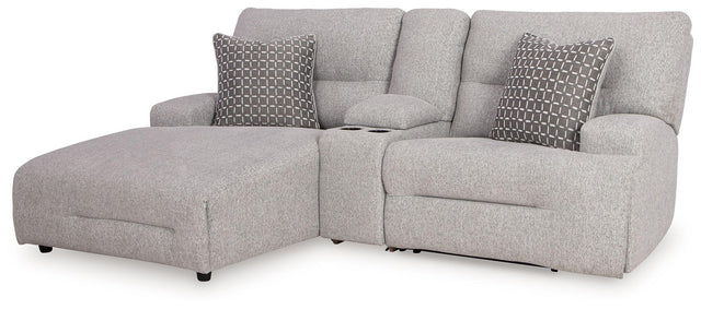 Ashley Acklen Place - Pewter - 3-Piece Power Reclining Sectional Sofa With Laf Chaise