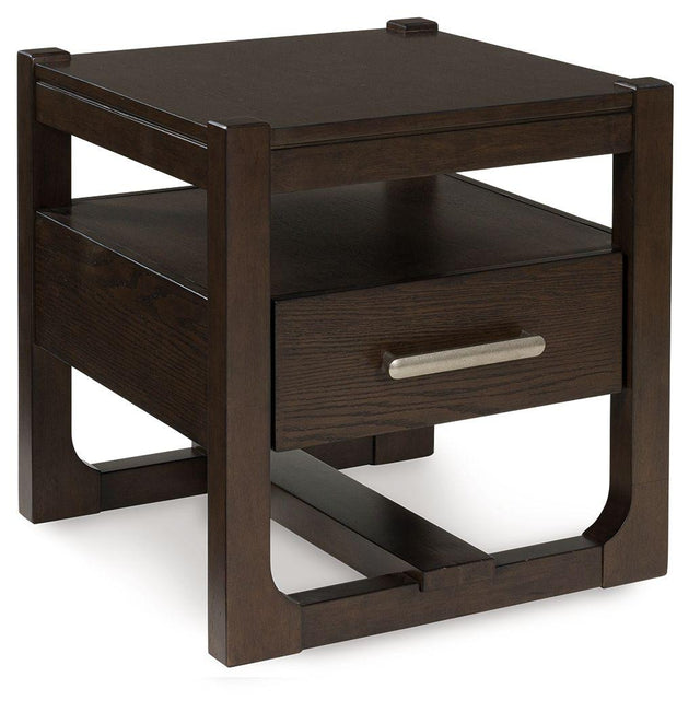 Ashley Breckington Square End Table - Dark Brown