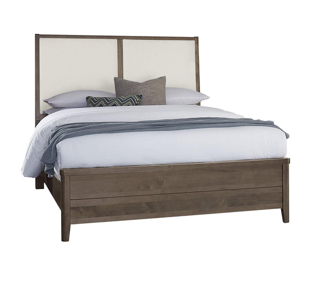 Vaughan-Bassett Woodbridge - King Upholstered Bed With White Fabric - Dark Cashmere