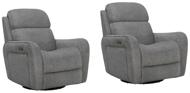 Parker House Quest - Cordless Swivel Glider Recliner Powered By Freemotion (Set of 2) - Upgrade Charcoal