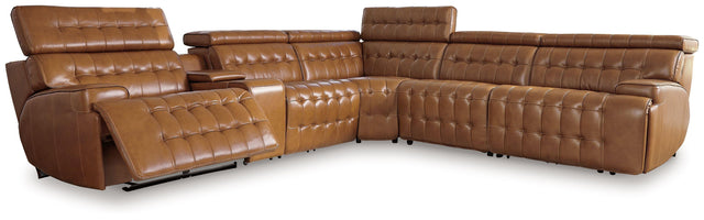 Ashley Temmpton - Chocolate - 6-Piece Power Reclining Sectional