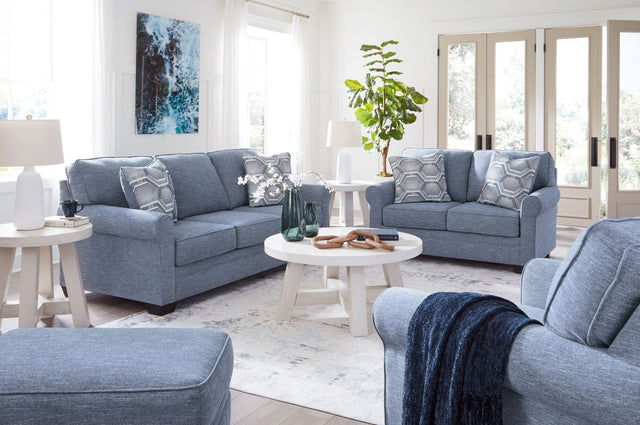 Ashley Carissa Manor - Denim - 4 Pc. - Sofa, Loveseat, Chair, Ottoman