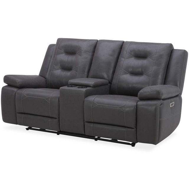 Parker House Caldwell - Power Console Loveseat - Tahoe Charcoal