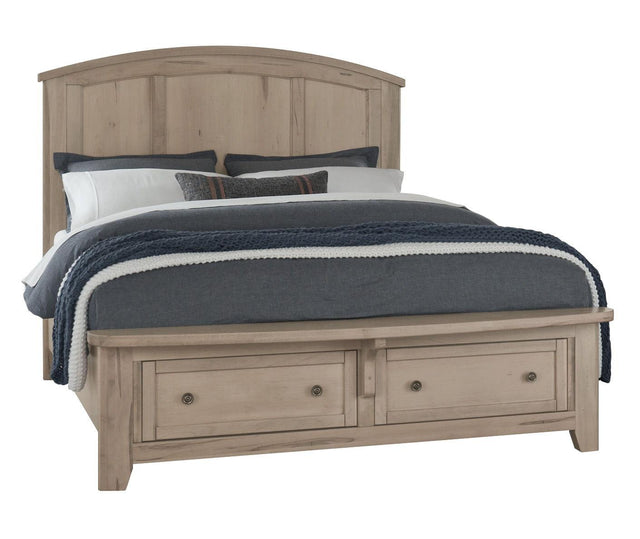 Vaughan-Bassett Woodbridge - King Arch Storage Bed - Clear Maple