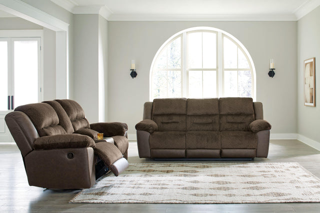 Ashley Dorman - Chocolate - 2 Pc. - Reclining Sofa, Reclining Loveseat With Console