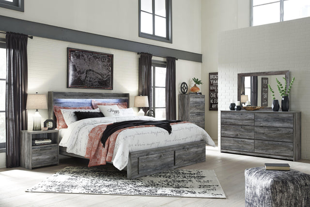 Ashley Baystorm - Gray - 5 Pc. - Chest, Queen Panel Bed With 2 Storage Drawers