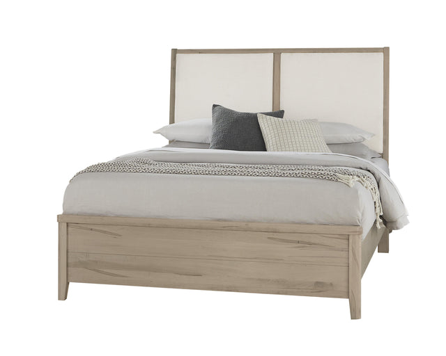 Vaughan-Bassett Woodbridge - King Upholstered Bed With White Fabric - Shadow Grey