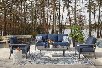 Ashley Gali Sofa/Chairs/Table Set (4/CN) - Gray/Blue