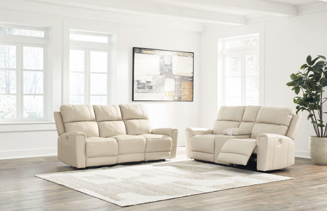 Ashley Dahlmoore - Almond - 2 Pc. - Power Reclining Sofa, Power Reclining Loveseat With Console