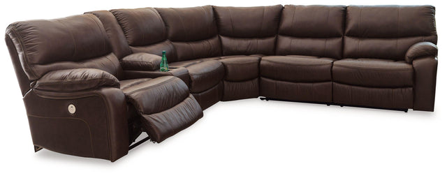 Ashley Family Circle - Dark Brown - 3-Piece Power Reclining Sectional With Laf Power Reclining Loveseat With Console