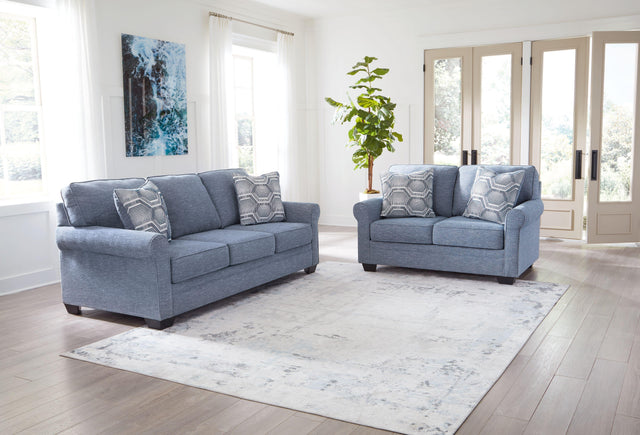 Ashley Carissa Manor - Denim - 2 Pc. - Sofa, Loveseat