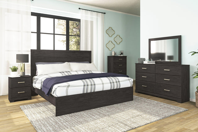 Ashley Belachime - Black - 4 Pc. - Dresser, Mirror, King Panel Bed