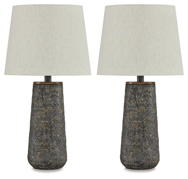 Ashley Chaston Metal Table Lamp (2/CN) - Antique Bronze Finish