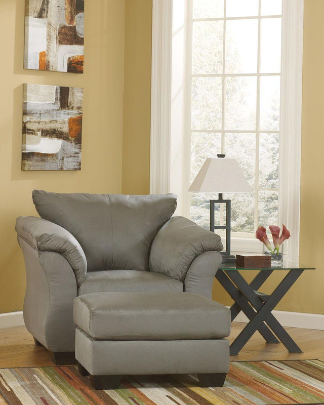 Ashley Darcy - Light Gray - 2 Pc. - Chair With Ottoman