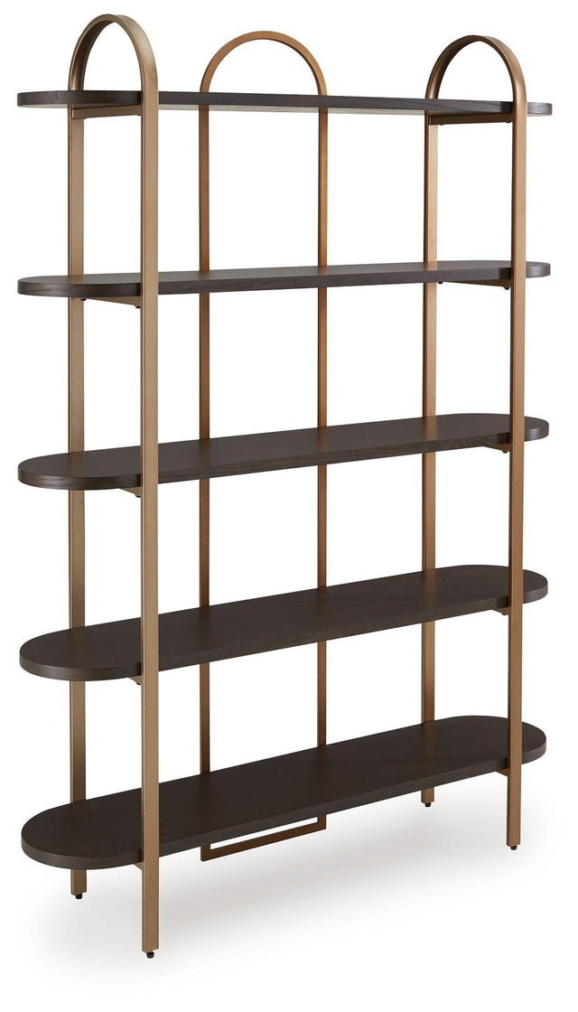 Ashley Brentmour Bookcase - Brown/Gold Finish