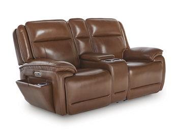 Ashley Healy Pier PWR REC Loveseat/CON/ADJ HDRST - Chocolate