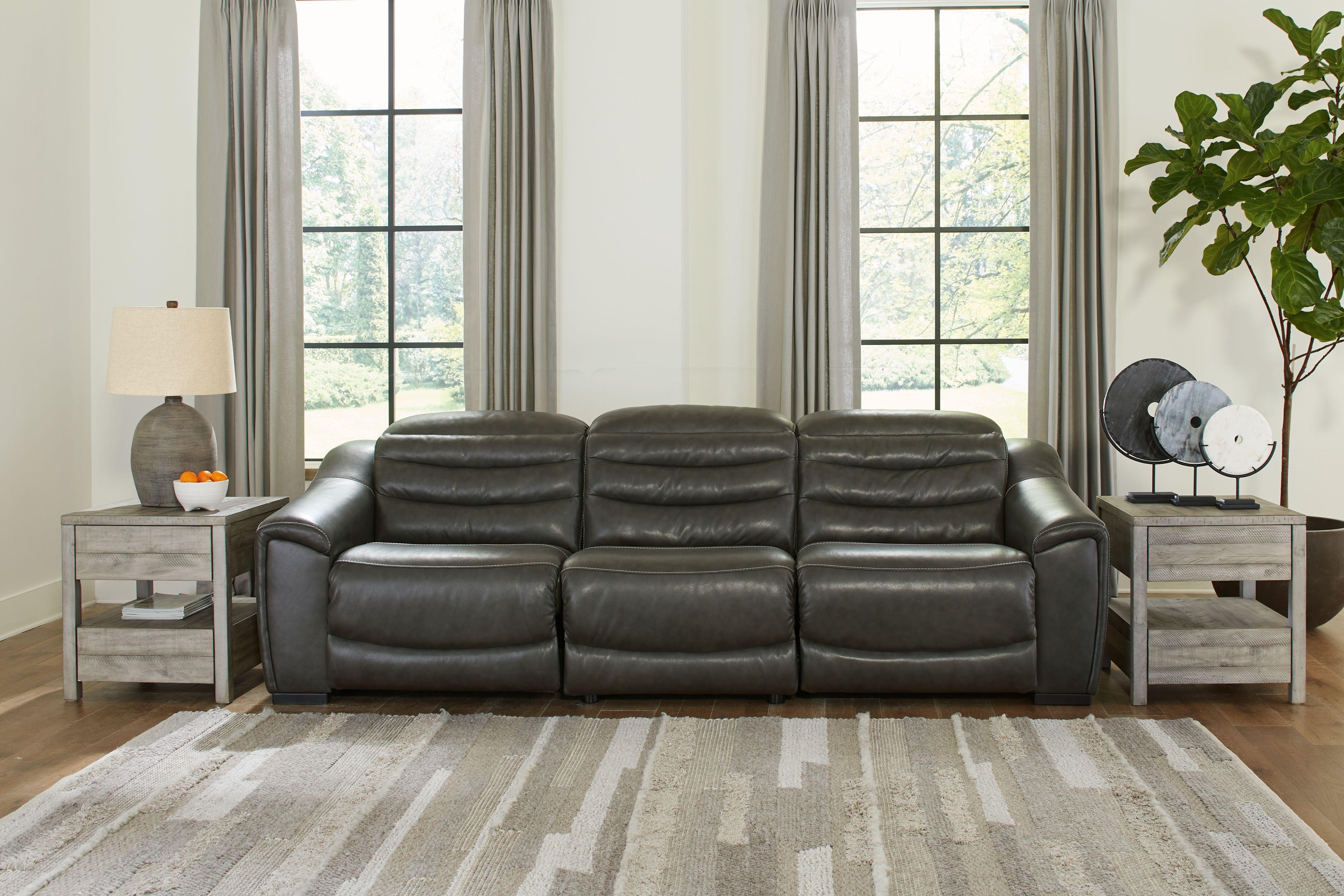 Ashley Center Line Dark Gray 3 Piece Power Reclining Sectional Big Barn Home Center